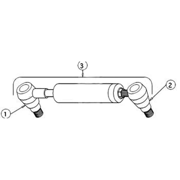 Aftermarket 3401240M91 Power Steering Cylinder LH Fits Massey Ferguson 135 240, Tractors HYI40-0684 - main